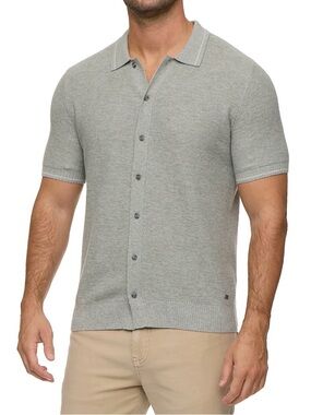 Flag & Anthem Men's Short-Sleeve Button Polo Shirt - Light Gray